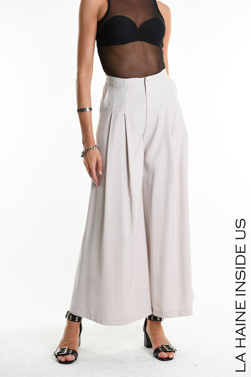 LH W5281 TROUSER Wide Fluid Viscose Beige