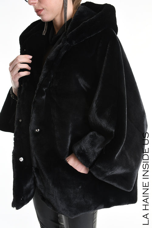 LH  W5173 SPORT JACKET Over Faux Fur Lined Black