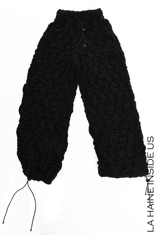 LH W5199 TROUSER Over Wide Fit Embossed Jersey UNISEX D Black