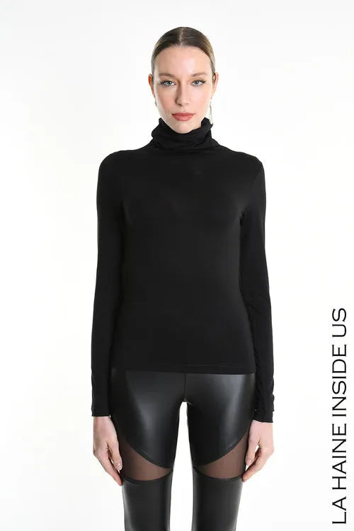 LH SAGA MAGLIA Jersey Viscosa Nero FW 25/26