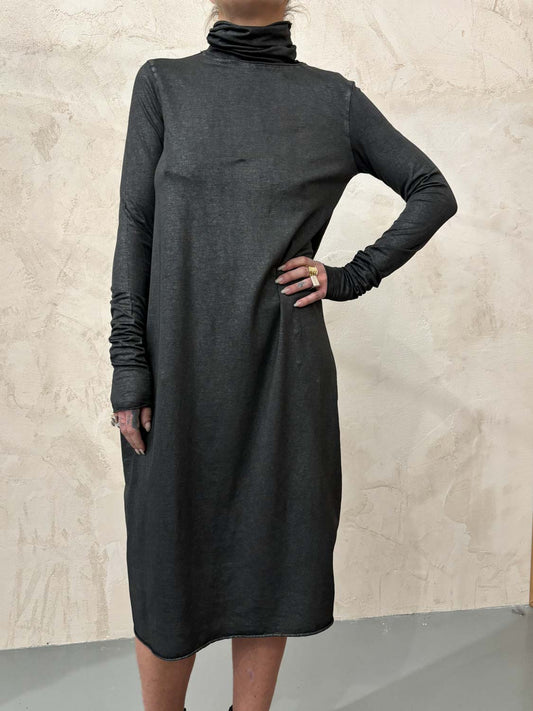 Sanctamuerte s238 Abito collo alto colore LAMINATED BLACK