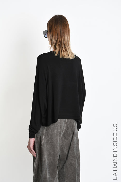 LH W5457 SWEATER Oversized Viscose Jersey Stretch Black
