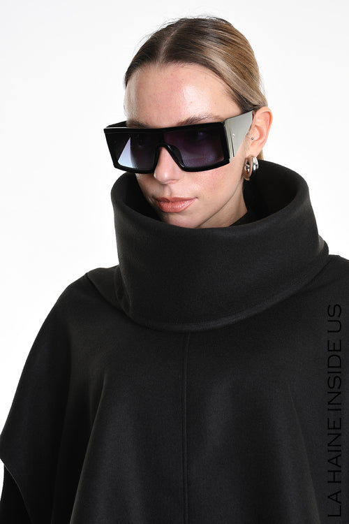 LH W5153 CAPE Over Asymmetric Cloth UNISEX D Black