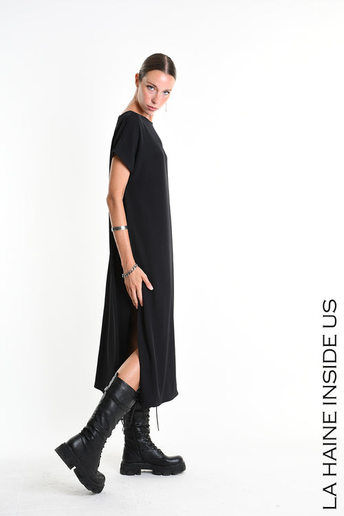 LH W5321 DRESS Oversize Technic Fluid Black