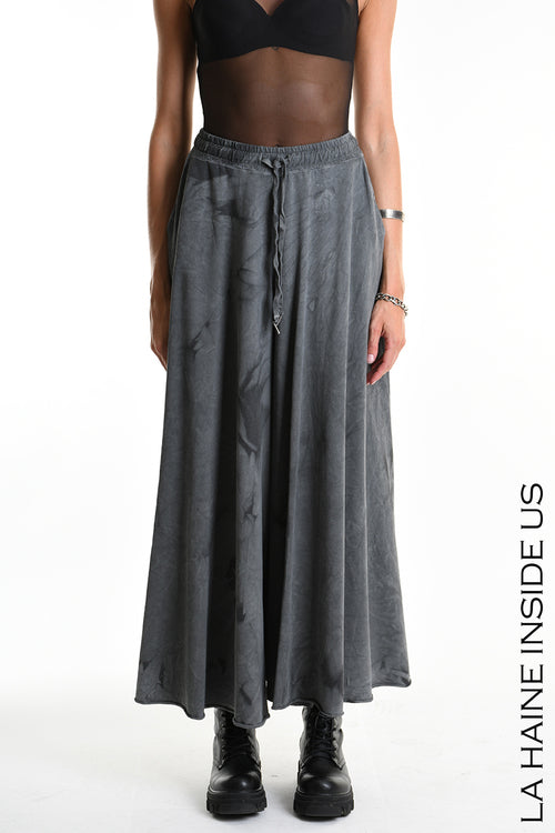 LH W5295 TROUSER Wide Sweatshirt Net & Dyed Cold Treatment Black