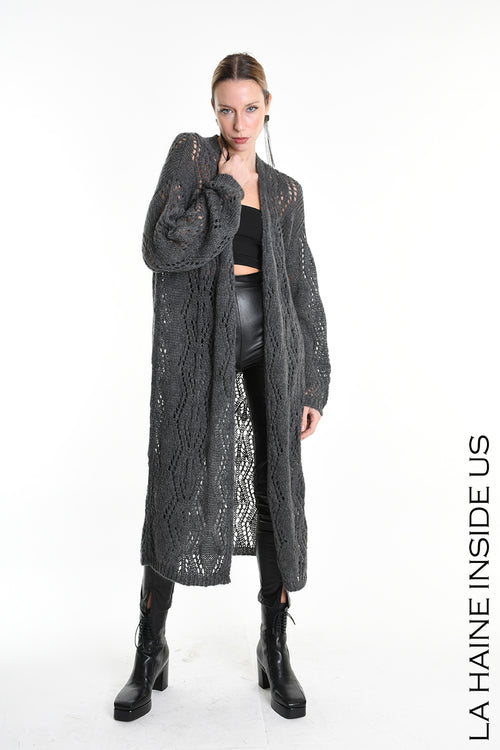 LH W5131 CARDIGAN Over Mohair Thickness 3 Grey