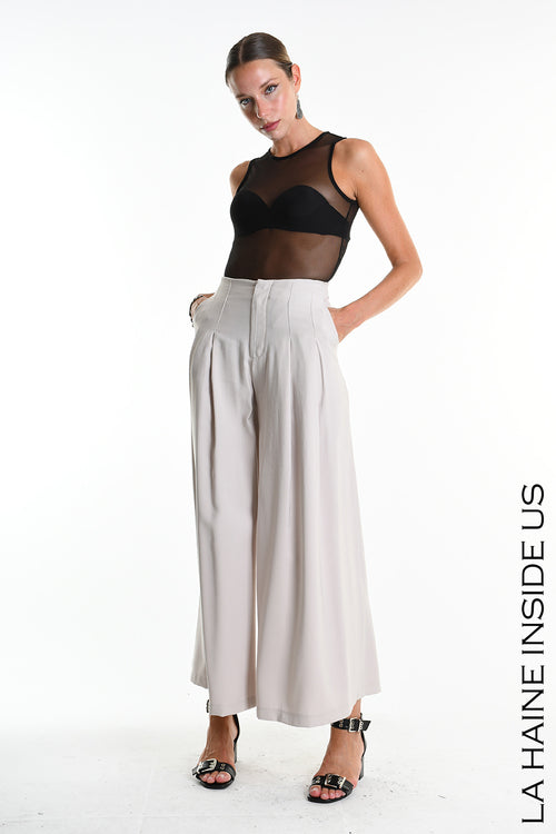 LH W5281 TROUSER Wide Fluid Viscose Beige