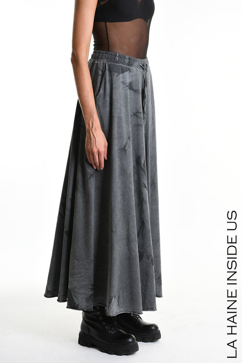 LH W5295 TROUSER Wide Sweatshirt Net & Dyed Cold Treatment Black