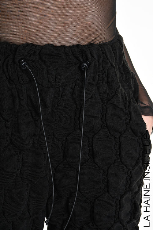 LH W5199 TROUSER Over Wide Fit Embossed Jersey UNISEX D Black