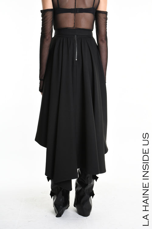 LH W5155 SKIRT Asymmetric Tecno Stretch Black
