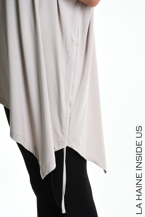 LH W5272 T-SHIRT Over Asymmetric Jersey Bamboo Beige