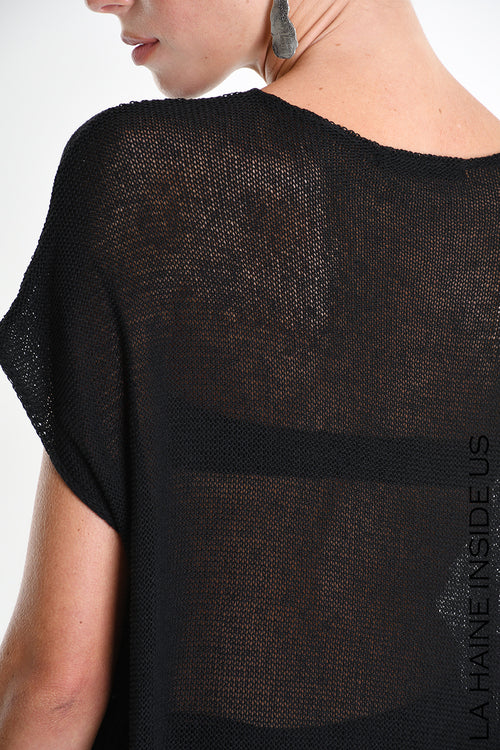 LH  W5373 SWEATER Over Sleeveless Thickness 7 Black