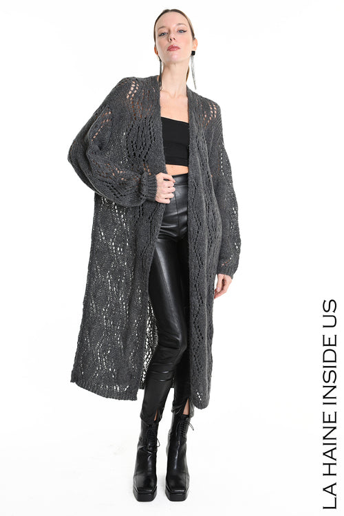 LH W5131 CARDIGAN Over Mohair Thickness 3 Grey