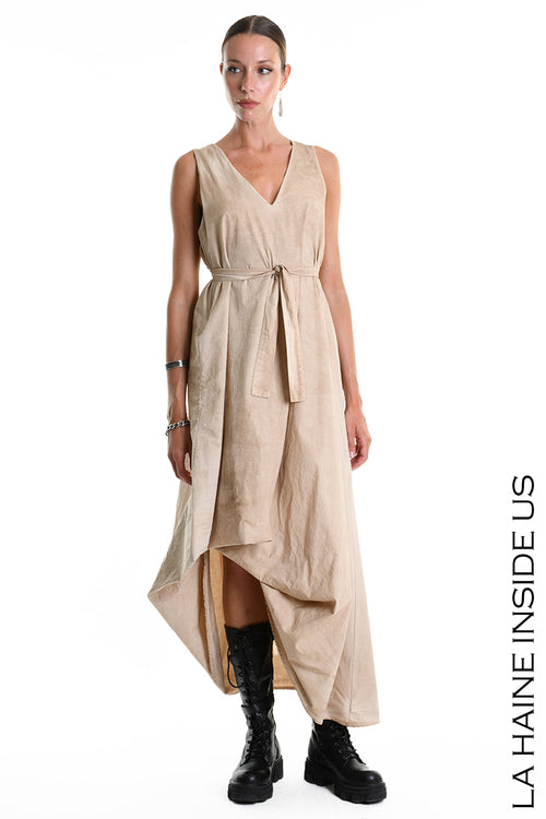 LH W5379 DRESS Dyed Cotton Gabardine Mud
