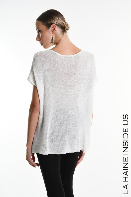 LH W5373 SWEATER Over Sleeveless Thickness 7 White