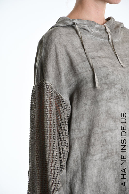 LH M1271 SWEATSHIRT Over Blend Linen Dyed Cold Inserts UNISEX D Mud