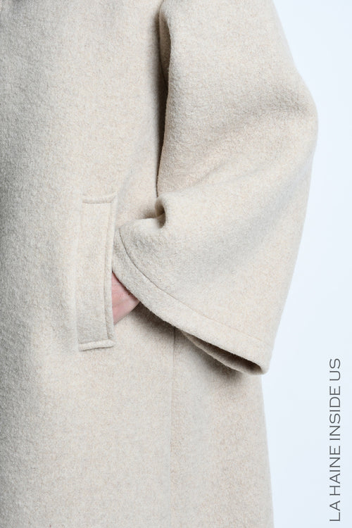 LH W5516 OVERCOAT in Wool Blend Cloth Sand