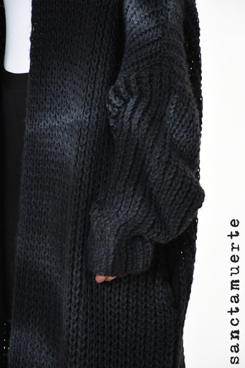 Sanctamuerte SM541 CARDIGAN Super Soft Operato Maltinto Nero