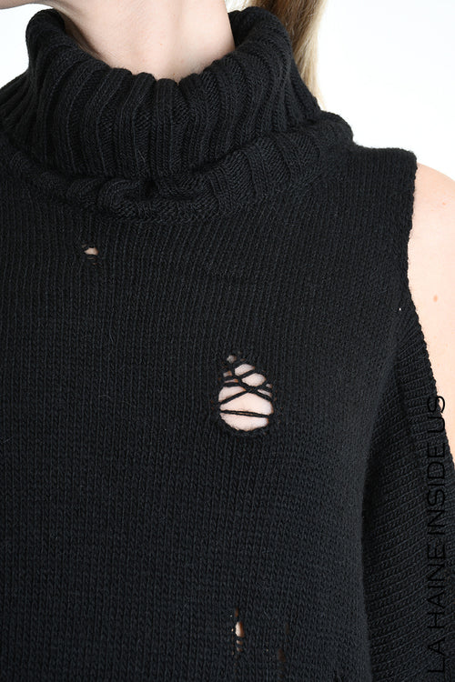 LH W5132 DRESS Over Knitted Thickness 5 Black