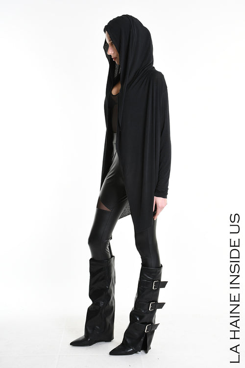 LH W5207 CARDIGAN Asymmetric Modal Cashmere Black