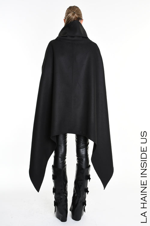 LH W5153 CAPE Over Asymmetric Cloth UNISEX D Black