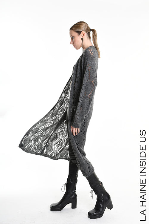 LH W5131 CARDIGAN Over Mohair Thickness 3 Grey