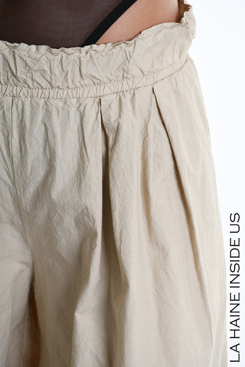 LH W5265 TROUSER Wide Cotton Crumpled Sand