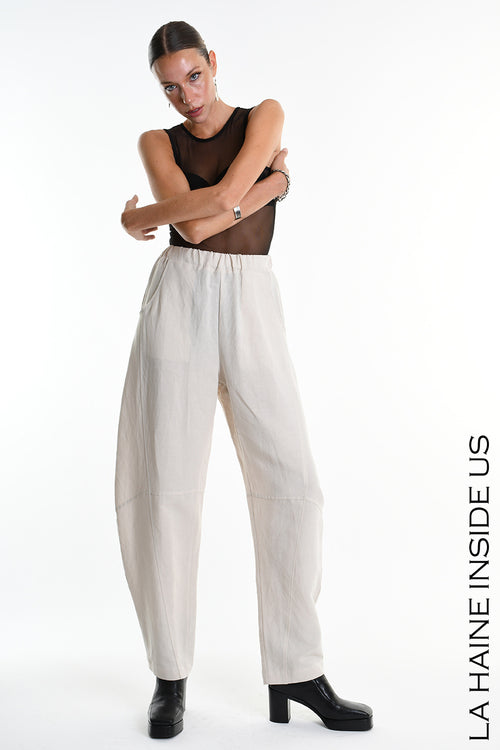 LH W5318 TROUSER Balloon Linen Viscose Sand