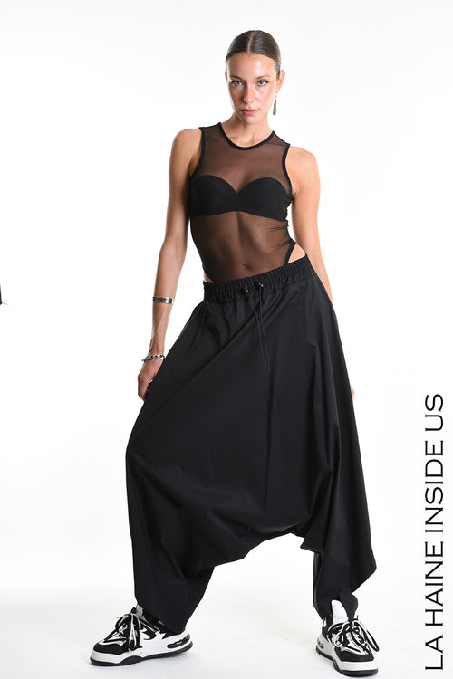 LH W5307 TROUSER Over Cotton Popeline Stretch UNISEX D Black