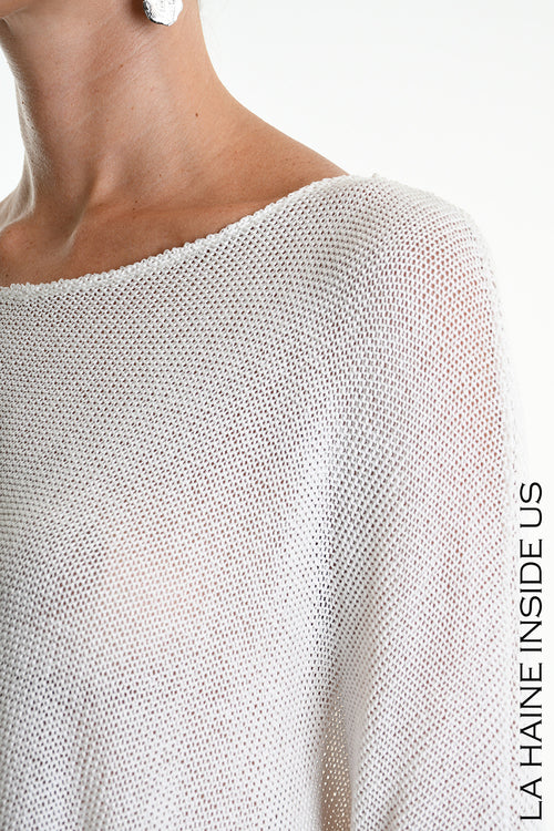 LH W5371 SWEATER Crop Thickness 7 White