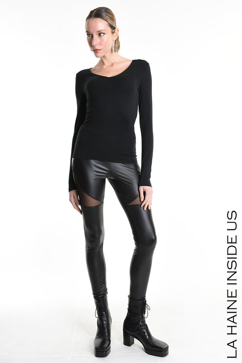 LH LW551 T-SHIRT Manica Lunga in Viscosa Nero FW 25/26