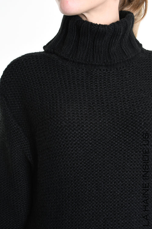 LH W5258 SWEATER Asymmetric Thickness 3 Black