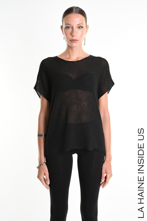 LH  W5373 SWEATER Over Sleeveless Thickness 7 Black