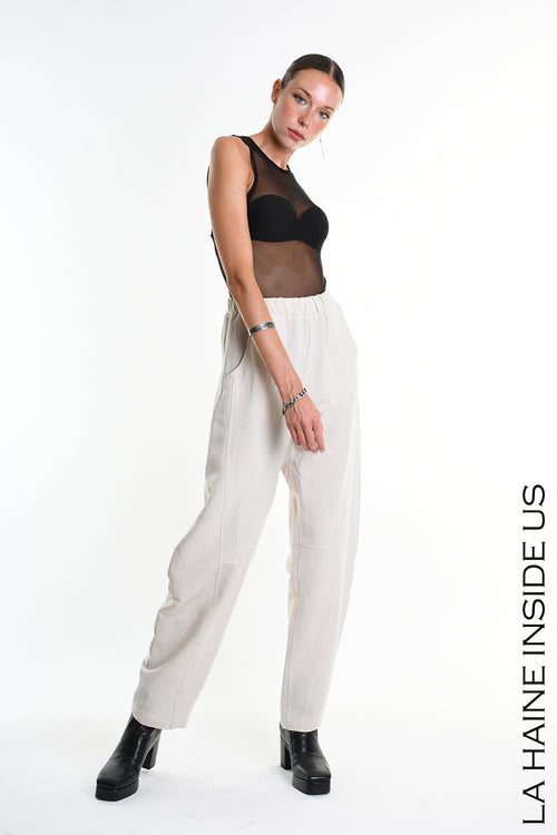 LH W5318 TROUSER Balloon Linen Viscose Sand
