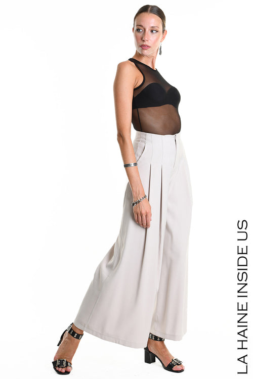 LH W5281 TROUSER Wide Fluid Viscose Beige