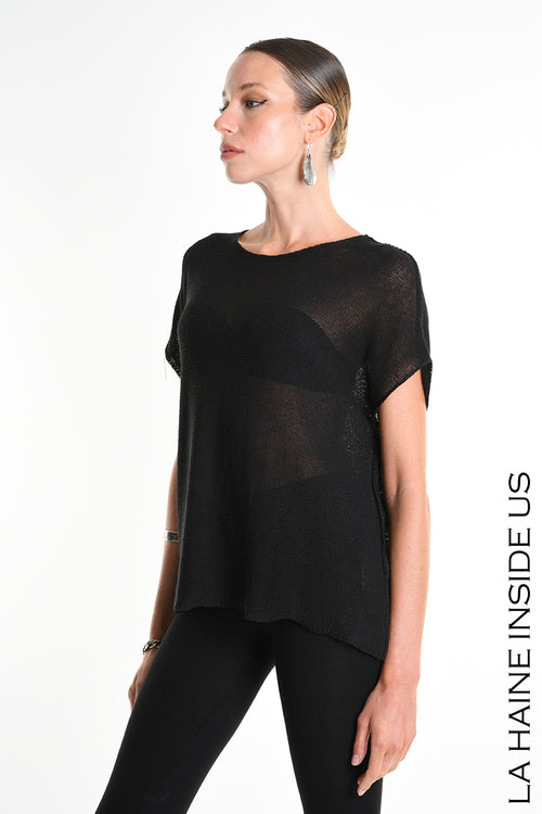 LH  W5373 SWEATER Over Sleeveless Thickness 7 Black