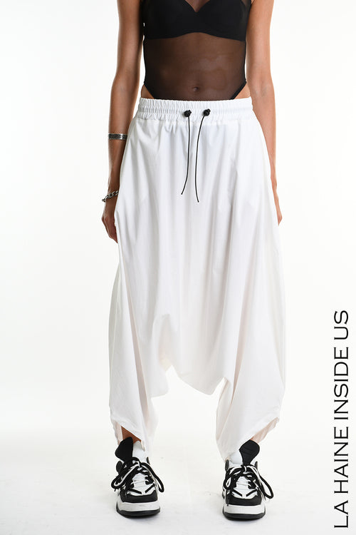 LH  W5307 TROUSER Over Cotton Popeline Stretch UNISEX D White