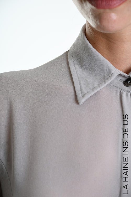 LH W5356 SHIRT Asymmetrical Georgette Grey