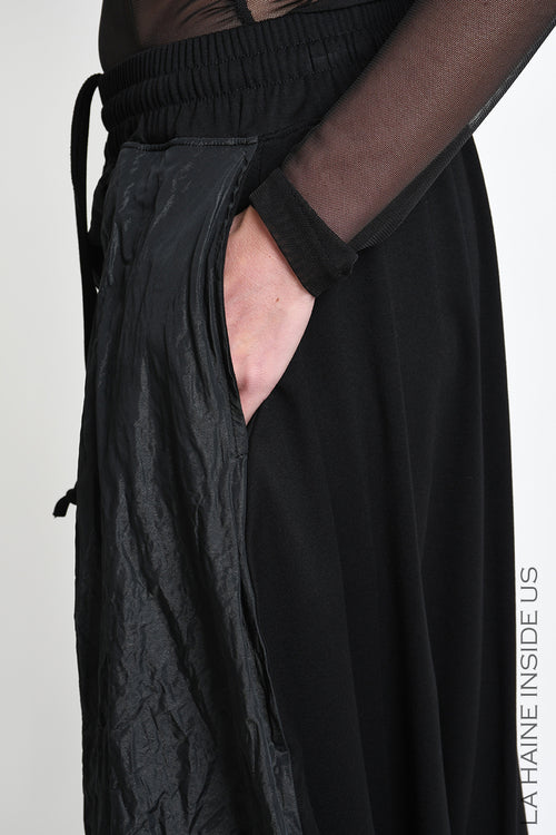 LH W5488 TROUSER Over Baggie Crumpled Nylon UNISEX D Black