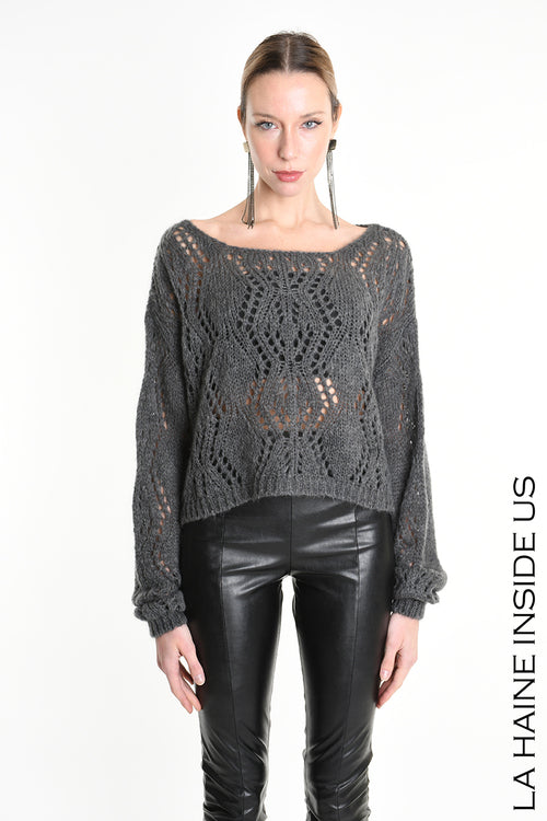 Lh W5130 MAGLIA Over Asimmetrica in Mohair Finezza 3 (diversi colori)