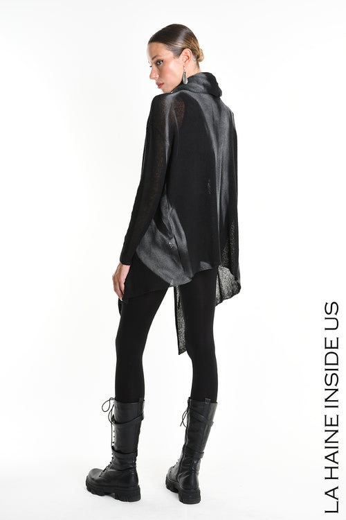 LH W5368 CARDIGAN Asymmetric Thickness 7 Treatment Spray Black