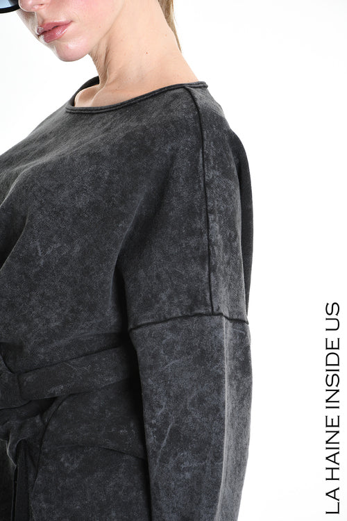 LH W5228 TROUSER Wide Fit Dyed Marmoryzed Fleece Black