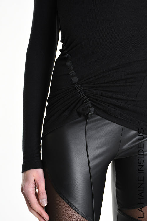 LH W562 T-SHIRT Skinny Viscose Jersey Black FW 25/26
