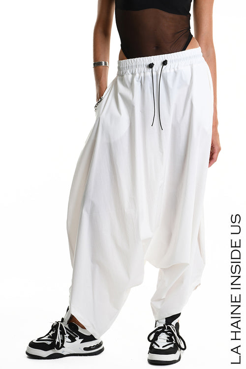 LH  W5307 TROUSER Over Cotton Popeline Stretch UNISEX D White