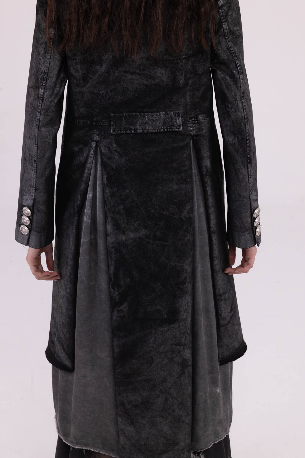 Sanctamuerte S214 cappotto  laminated black