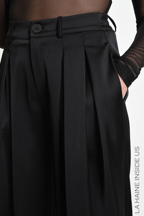 LH W5469 TROUSER Balloon Satin Black