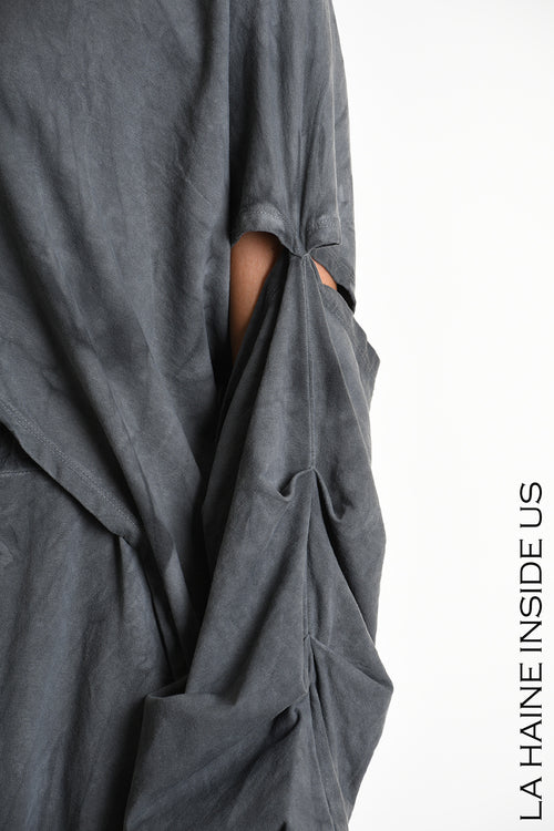 LH  W5294 SWEATSHIRT Crop Cotton Stretch Dyed Cold Net Treatment Black