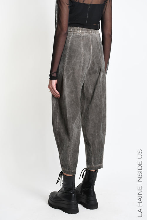 Lh W5413 TROUSER Balloon Tweel Cotton Stretch Dyed Cold Mud