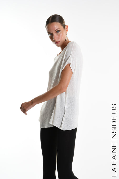 LH W5373 SWEATER Over Sleeveless Thickness 7 White