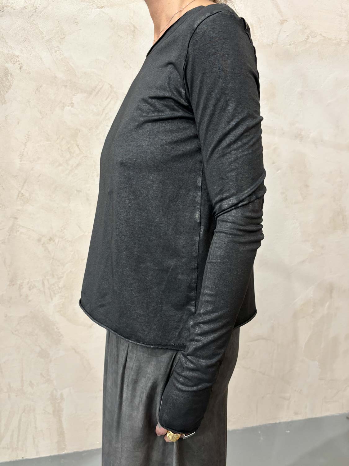 Sanctamuerte S237 T-shirt manica lunga colore LAMINATED BLACK